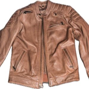 Men’s leather bomber jacket